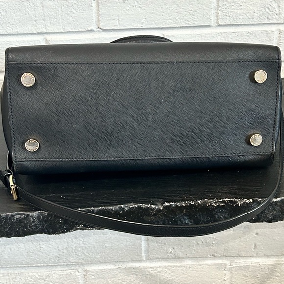 Michael Kors Medium Black Leather Satchel Tote - Picture 3 of 5